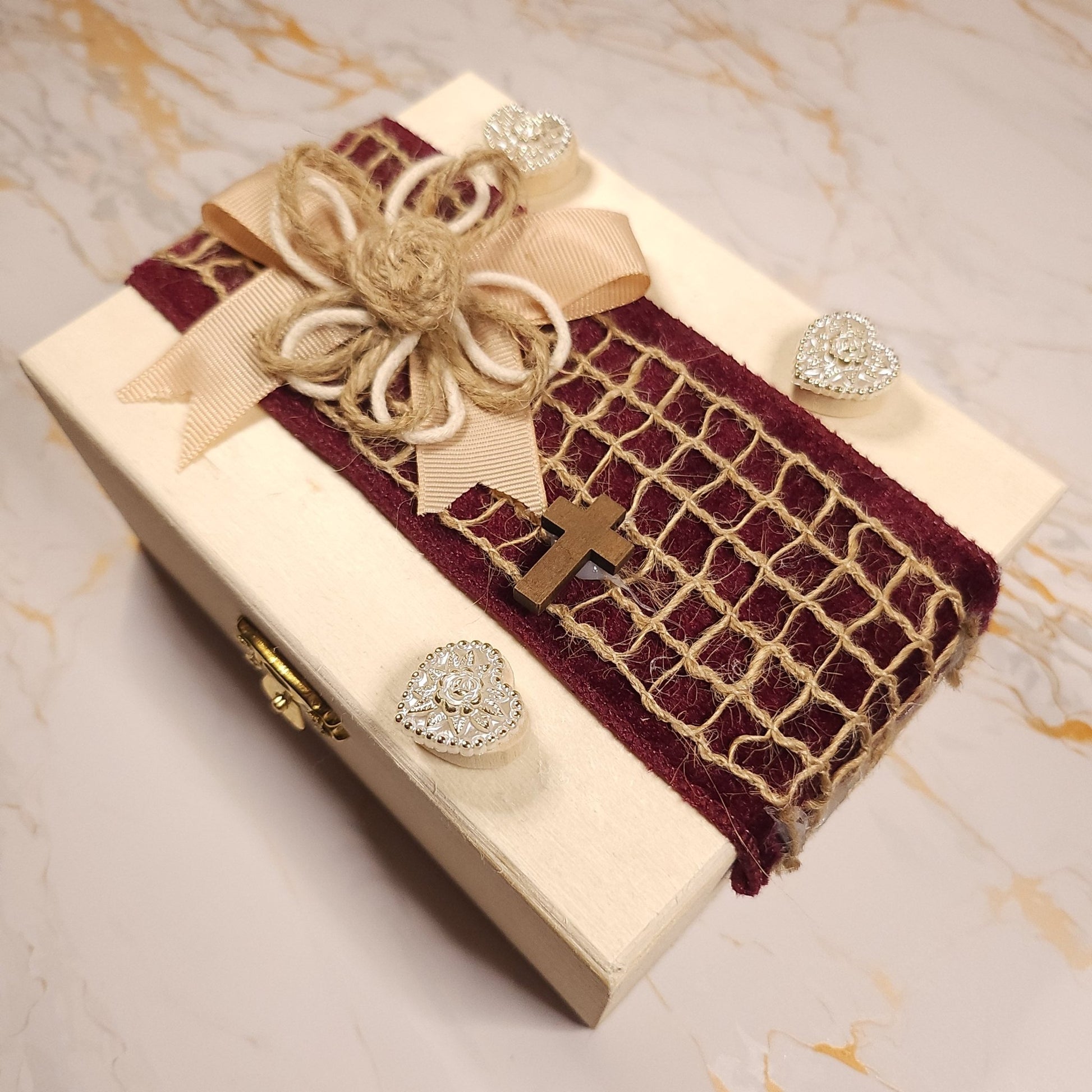 Saint Charbel Wooden Treasure Box (include relic bracelet) - Our Lady of Gifts